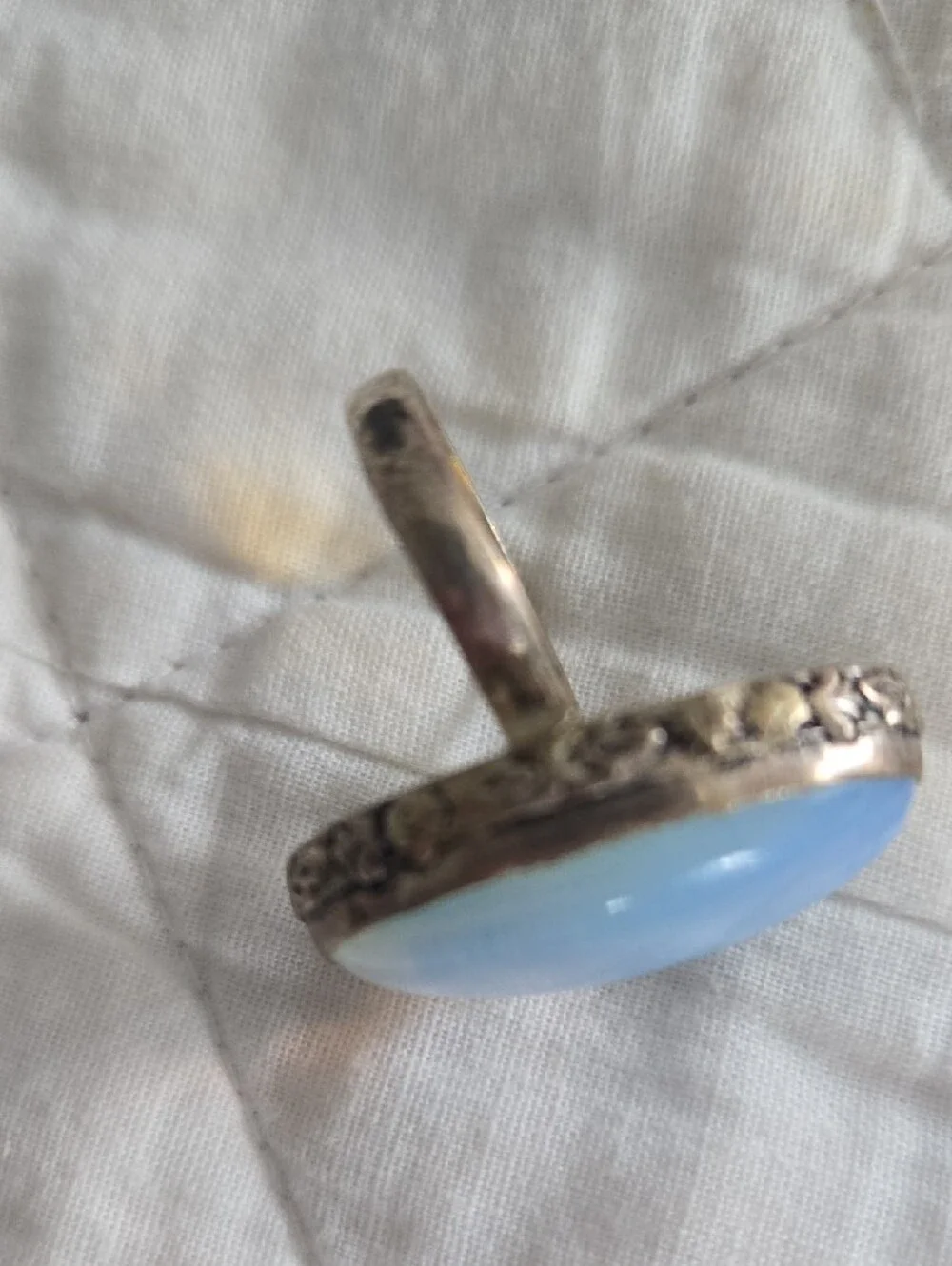 Blue Opalite Oval Cocktail Ring - SS Setting